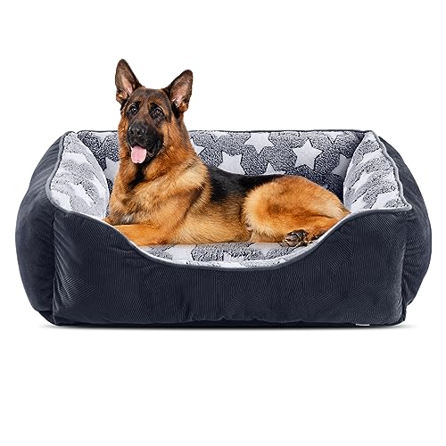 FURTIME Hundebett Grosse Hunde Hundekorb Waschbar Hundekörbchen rutschfeste Hundebetten Flauschig Hundematratze mit Erhöhte Ränder Weiches Hundesofa für Hunde Katze XXL(106x80x23cm) Schwarz/Sterne FURTIME Hundebett Grosse Hunde Hundekorb Waschbar Hundekörbchen rutschfeste Hundebetten Flauschig Hundematratze mit Erhöhte Ränder Weiches Hundesofa für Hunde Katze XXL(106x80x23cm) Schwarz/Sterne von FURTIME