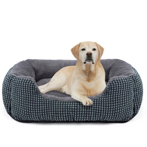 FURTIME Hundebett Mittelgroße Hunde, Hundekorb Waschbar Flauschig, rutschfeste Hundekörbchen, Anti-Angst Hundebetten für Mittelgroße Hunde und Katzen, 76x61x23cm von FURTIME