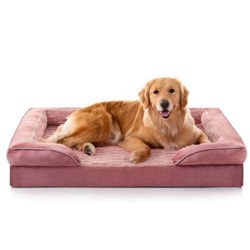 FURTIME Orthopädisches Bett für extra große Hunde, wasserdichtes Hundebett, große Hunde, ultra-bequemes, stützendes Schaumstoff-Hunde-Sofabett mit abnehmbarem, waschbarem Bezug, extra großes von FURTIME