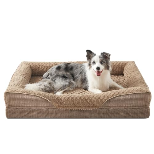 FURTIME Orthopädisches Hundebett Mittelgroße Hunde, Memory Foam Hundekorb Grosse Hunde, Abnehmbar und Waschbar, rutschfeste Hundekörbchen, Hohem Rand Hundesofa, Braun, 89 x 64 x 18cm FURTIME Orthopädisches Hundebett Mittelgroße Hunde, Memory Foam Hundekorb Grosse Hunde, Abnehmbar und Waschbar, rutschfeste Hundekörbchen, Hohem Rand Hundesofa, Braun, 89 x 64 x 18cm von FURTIME