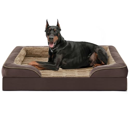 FURTIME Orthopädisches Hundebett für extra große Hunde – XL Plus waschbare Hundesofabetten, stützendes Schaumstoff-Haustier-Couch-Bett mit abnehmbarem, waschbarem Bezug, wasserdichtem Futter und FURTIME Orthopädisches Hundebett für extra große Hunde – XL Plus waschbare Hundesofabetten, stützendes Schaumstoff-Haustier-Couch-Bett mit abnehmbarem, waschbarem Bezug, wasserdichtem Futter und von FURTIME