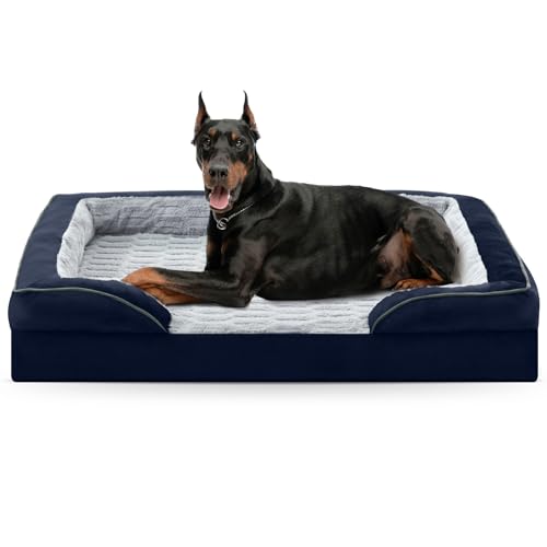 FURTIME Orthopädisches Hundebett für extra große Hunde – XL Plus waschbares Hundesofa, stützendes Schaumstoff-Haustier-Couch-Bett mit abnehmbarem, waschbarem Bezug, wasserdichtem Futter und FURTIME Orthopädisches Hundebett für extra große Hunde – XL Plus waschbares Hundesofa, stützendes Schaumstoff-Haustier-Couch-Bett mit abnehmbarem, waschbarem Bezug, wasserdichtem Futter und von FURTIME