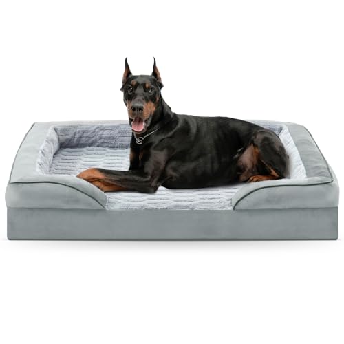 FURTIME Orthopädisches Hundebett für extra große Hunde – XL Plus wasserdichtes Hundesofa, stützendes Schaumstoff-Haustier-Couch-Bett mit abnehmbarem, waschbarem Bezug, wasserdichtem Futter und FURTIME Orthopädisches Hundebett für extra große Hunde – XL Plus wasserdichtes Hundesofa, stützendes Schaumstoff-Haustier-Couch-Bett mit abnehmbarem, waschbarem Bezug, wasserdichtem Futter und von FURTIME