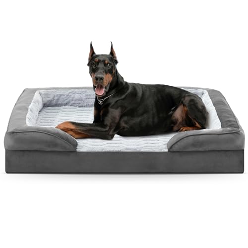 FURTIME Orthopädisches Hundebett für extra große Hunde – XL Plus wasserdichtes Hundesofa, ultrabequemes, stützendes Schaumstoff-Haustier-Couch-Bett mit abnehmbarem waschbarem Bezug, Jumbo-Sofabett mit von FURTIME