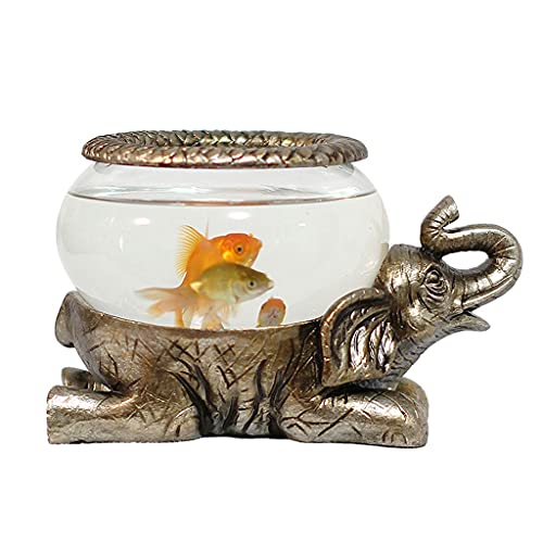 Aquarium Bronze Gold Kreative Desktop Kleiner Fischtank Home Büro Dekoration Desktop Aquarium Aquarium Gold Fisch Tank Wasser Pflanzenbehälter Aquarium-Kit von FURUIWUFENG