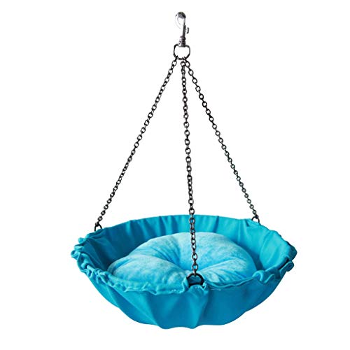 FURUIWUFENG Haustierbett Cat Swing, Warme und bequeme Haustier-Tier-Katzen-Kätzchen Hang Haustier Hammock Cradle Katze Hängematte mit Kissen-blau Katzenhängematte (Size : M) von FURUIWUFENG