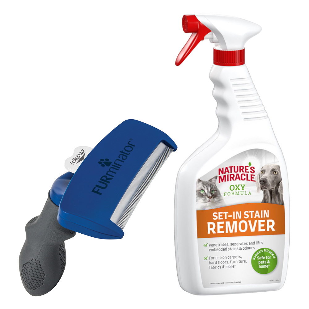 FURminator deShedding Tool + 709 ml Nature's Miracle Set-In Flecken- und Geruchsentferner gratis! - L Kurzhaar - Kammbreite 9,6 cm FURminator deShedding Tool + 709 ml Nature's Miracle Set-In Flecken- und Geruchsentferner gratis! - L Kurzhaar - Kammbreite 9,6 cm von FURminator