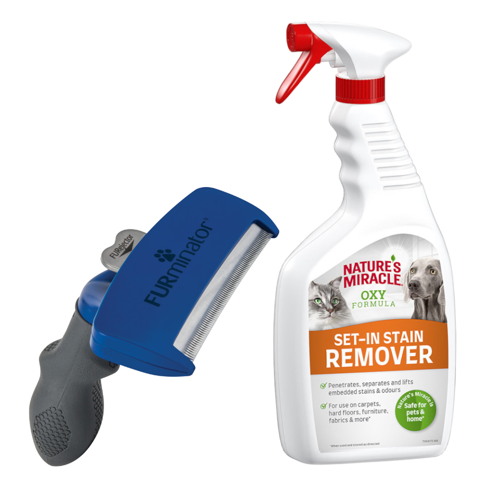 FURminator deShedding Tool + 709 ml Nature's Miracle Set-In Flecken- und Geruchsentferner gratis! - L Langhaar - Kammbreite 9,6 cm FURminator deShedding Tool + 709 ml Nature's Miracle Set-In Flecken- und Geruchsentferner gratis! - L Langhaar - Kammbreite 9,6 cm von FURminator
