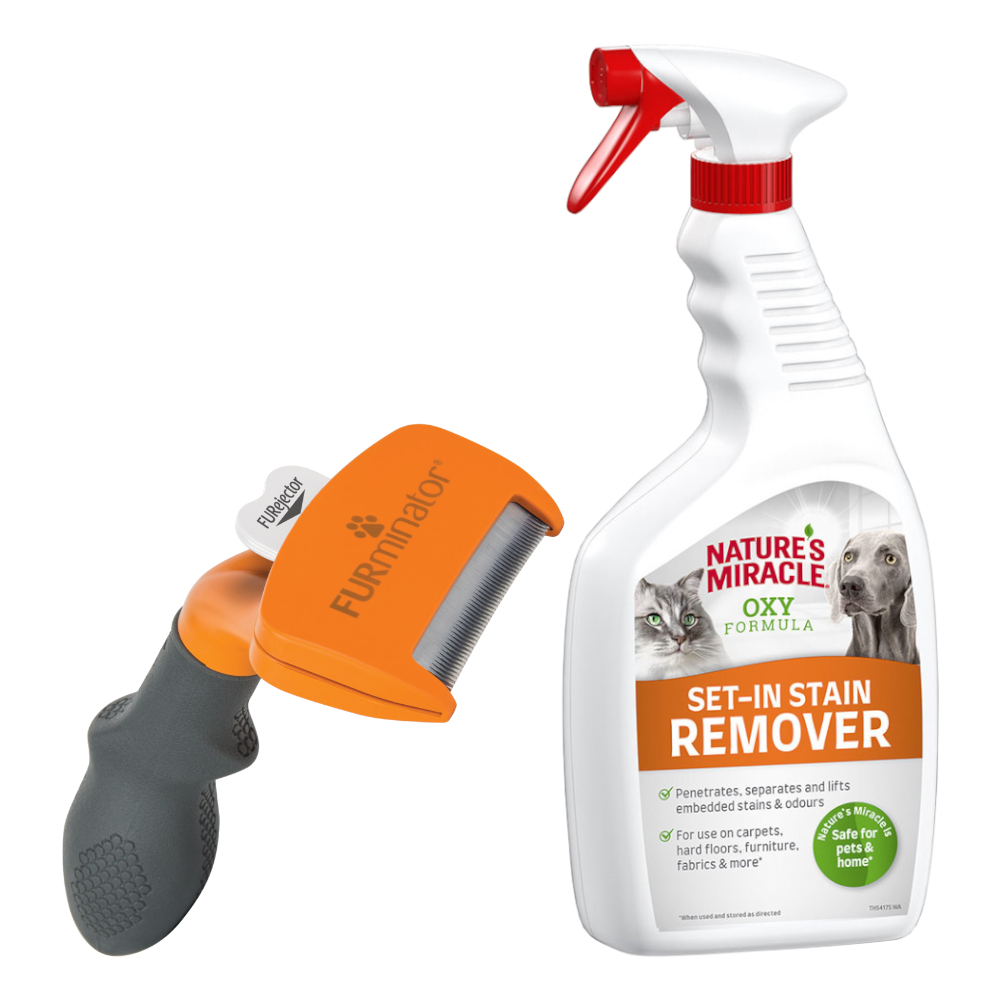 FURminator deShedding Tool + 709 ml Nature's Miracle Set-In Flecken- und Geruchsentferner gratis! - M Kurzhaar - Kammbreite 6,1 cm FURminator deShedding Tool + 709 ml Nature's Miracle Set-In Flecken- und Geruchsentferner gratis! - M Kurzhaar - Kammbreite 6,1 cm von FURminator