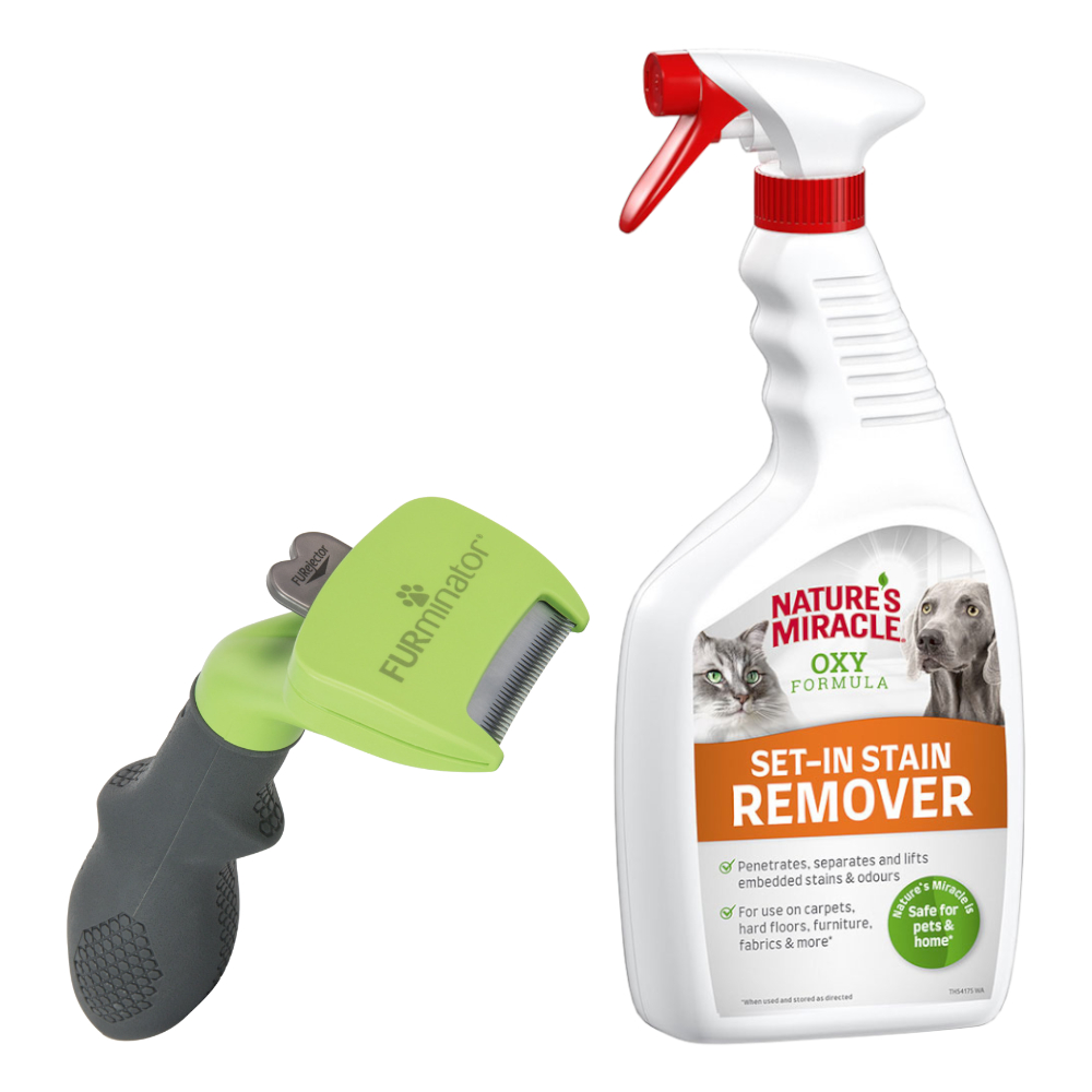 FURminator deShedding Tool + 709 ml Nature's Miracle Set-In Flecken- und Geruchsentferner gratis! - S Langhaar - Kammbreite 3,8 cm FURminator deShedding Tool + 709 ml Nature's Miracle Set-In Flecken- und Geruchsentferner gratis! - S Langhaar - Kammbreite 3,8 cm von FURminator