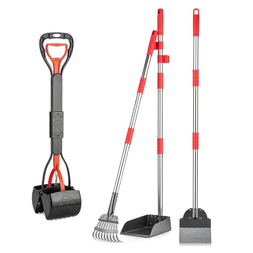 FUSBUNTY Hundekotschaufel, langer Griff, Kotschaufel-Set mit robustem Edelstahl-Rechen, Tablett und Spaten und 71,1 cm faltbarer Klauen-Design, Kotschaufel für Haustierabfälle auf Gras, Kies FUSBUNTY Hundekotschaufel, langer Griff, Kotschaufel-Set mit robustem Edelstahl-Rechen, Tablett und Spaten und 71,1 cm faltbarer Klauen-Design, Kotschaufel für Haustierabfälle auf Gras, Kies von FUSBUNTY