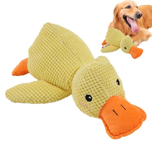 FUSHENGCHUANG Kuscheltier Ente, Anti-Stress Spielzeug für Hunde, Beruhigende Ente Mit Squeaker für Welpen, Bequemes Und Weiches Kissen von FUSHENGCHUANG