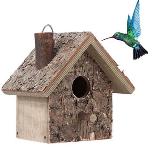Kolibri-Häuser, Kolibri-Nest, Kolibri-Vogelhäuser für draußen, Holz-Kolibri-Haus, für Outdoor-Garten-Hof-Dekoration von FUSKANG
