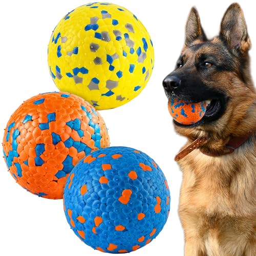 FUSOTO Hundebälle für große mittelgroße kleine Hunde, Hüpfender Tennisball für aggressive Kauer, langlebiges Wasserspielzeug für alle Lebensstufen, Labrador, Bulldogge, Deutscher Schäferhund von FUSOTO