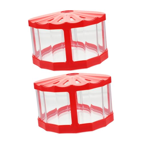 2 Stück Mini Fischbecken mit LED Licht Teiliges Dekoratives Kunststoffaquarium für Betta Fische Kompakte Design für Büroumgebungen von FUTUREORYY