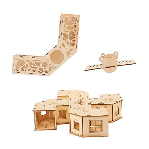 FUTUREORYY 1 Satz Hamster Tunnel Teiliges Holz Labyrinth mit Bunkern und Wippe für Kleintiere Fördert Bewegung und Hält Hamster und Unterhaltung FUTUREORYY 1 Satz Hamster Tunnel Teiliges Holz Labyrinth mit Bunkern und Wippe für Kleintiere Fördert Bewegung und Hält Hamster und Unterhaltung von FUTUREORYY
