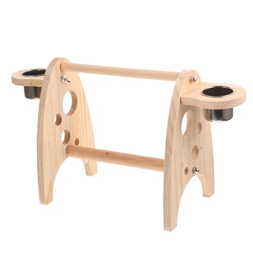 FUTUREORYY 1 Satz Papageien Einstellbare Vogelplattform mit Futterstation für Haustiertraining und Ergänzung für Vogelkäfig und Innenräume von FUTUREORYY