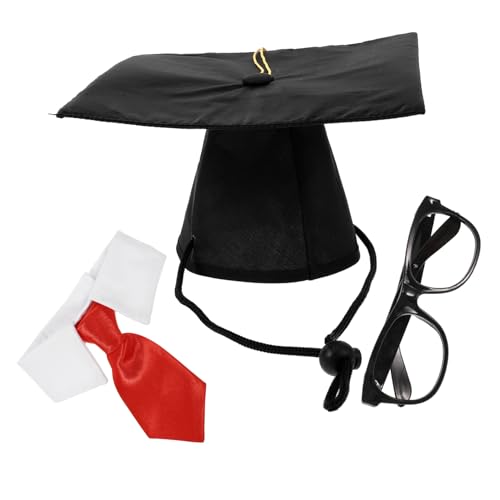 FUTUREORYY 1 Satz Teiliges Hundekostüm mit Doktorhut und Fliege für Graduation Partys Bequeme Materialien für Unvergessliche Erinnerungen an Abschluss von FUTUREORYY