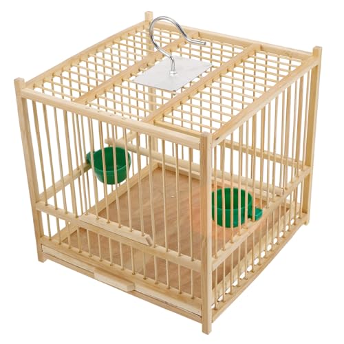 FUTUREORYY 1 Satz Vogelkäfig Aus Bambus Käfig Für Nymphensittiche Vogel Träger Netz Finken Taube Verschütten Meerschweinchenkäfig Fangen Hängend Ara Wachtel Zaun Vogelkäfig Für Zu Hause Beige von FUTUREORYY