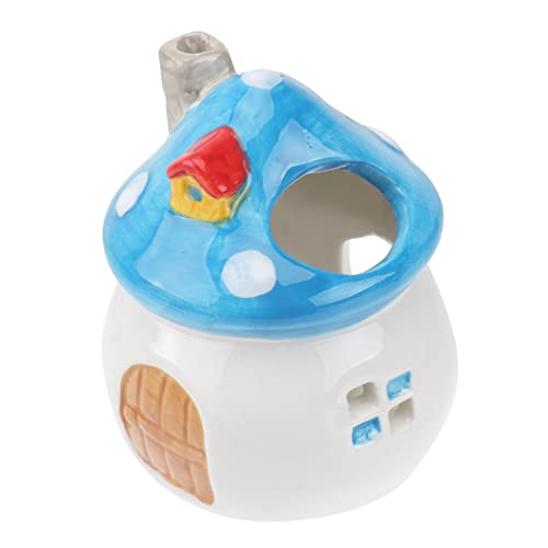 FUTUREORYY 1 Stück Hamster Nest Aus Keramik Hamsterpilzförmige Höhle Haustierhöhle Heimtierbedarf Hamsternest Hamsterkäfig Nest Aus Keramik Für Haustiere Hamsterhöhle Unterschlupf Blue von FUTUREORYY