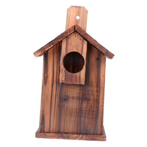 FUTUREORYY 1 Stück Holz Vogelfutterhäuschen für Außenbereich Dekoratives Vogelhaus aus Natürlichem Holz für Gartenliebhaber und Vogelfreunde mit Praktischem Aufhänger und Ansprechendem Design von FUTUREORYY