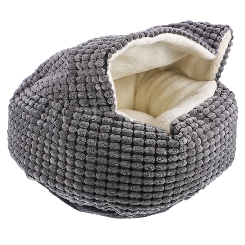 FUTUREORYY 1 Stück Kuscheliges Katzenbett für Winter Halboffenes Haustiernest für Katzen Warmes und Bequemes Schlafplatz als Rückzugsort und Spielstätte für Kleine von FUTUREORYY