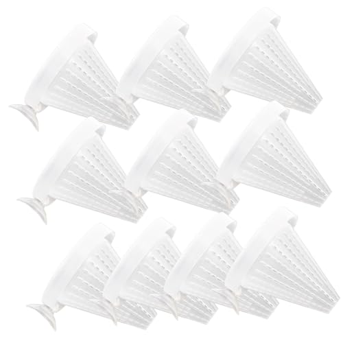 FUTUREORYY 10 Stück Futterspender mit Saugnapf Zucht Tankkegelzuführung Rot für Fischbecken live füttern Aquarium-Haustierbedarf Saugnapf für Aquarien Betta-Feeder Transparent Zufällige Farbe von FUTUREORYY