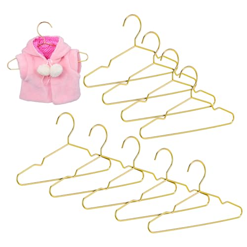 FUTUREORYY 10 Stück Haustier-Aufhänger Hundekleiderbügel Mini-Hundebügel Kleiner Trockenständer Tierkleiderbügel Haustiere Kleidung Zubehör Puppen Kleiderbügel Kleiner Aufhänger Stahl Golden von FUTUREORYY
