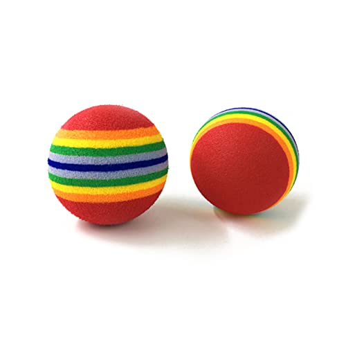 FUTUREORYY 12 Stück Teiliges Eva Spielzeugball Farbintensiver Regenbogen Hundeball Langlebig Leicht Interaktives Kauspielzeug für Welpen und Kleine Hunde für Training und Apportieren von FUTUREORYY