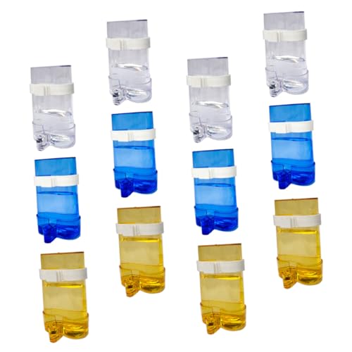 FUTUREORYY 12 Stück Teiliges Vogeltränke Automatischem Wasserspender und Futterspender Transparenter für Papageien Wellensittiche und Kleine Vögel Einfach Am Käfig zu Befestigen Langlebig von FUTUREORYY
