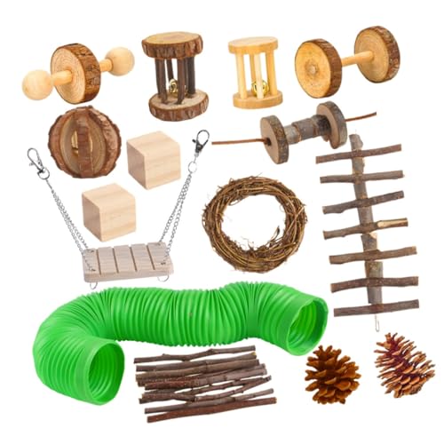FUTUREORYY 15 Stück Teiliges Holzspielzeug Set für Hamster Kreatives Kauspielzeug zur Zahnpflege und Beschäftigung für Kleine Haustiere für Hamster Meerschweinchen und Andere Kleintiere FUTUREORYY 15 Stück Teiliges Holzspielzeug Set für Hamster Kreatives Kauspielzeug zur Zahnpflege und Beschäftigung für Kleine Haustiere für Hamster Meerschweinchen und Andere Kleintiere von FUTUREORYY