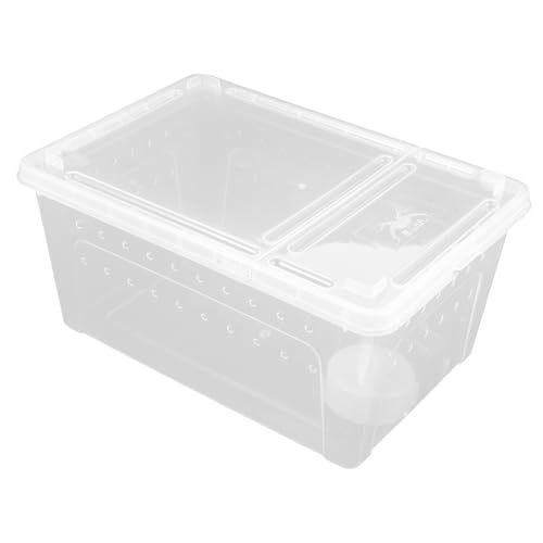 FUTUREORYY Klarer Reptilien Zuchtbehälter Hochtransparente Futterbox Für Spinnen Eidechsen Schlangen Und Kleine Haustiere Set Mit Futter Wasserschale Tragbar Und Leicht Für Outdoor-Einsatz von FUTUREORYY