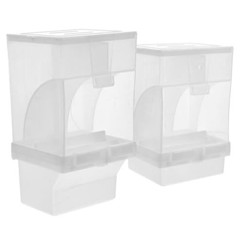 FUTUREORYY 2 Stck Automatischer Vogelfutterspender Teilig Haken und Schraubversion Abnehmbar Leicht zu Reinigen aus Langlebigem PP und Abs für Vögel Hamster Kaninchen und Nagetiere Geeignet von FUTUREORYY