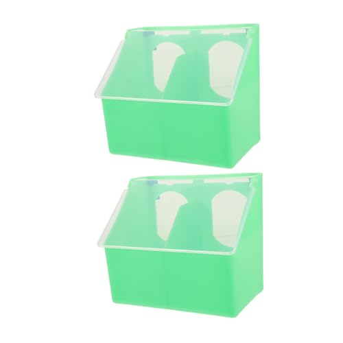 FUTUREORYY 2 Stück Box Futterbox für Tauben Bucheras für Tauben Taubenfuttertrog Feste Halterung für Taubenfuttermittel Futterspender für Nymphensittiche Abs Light Green von FUTUREORYY