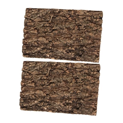FUTUREORYY 2 Stück Fütterungsbox Terrarium zubehör aus Baumrinde für Terrarien Zubehör für Aquarien Reptilienrindendekor Hintergrund des Reptiliengeheges Light Brown von FUTUREORYY