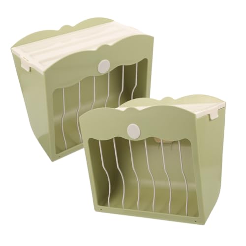 FUTUREORYY 2 Stück Grasregal Gras Essen Topf Käfig Heufütterung Hase Zubehör Loch Mutter Kaninchen Drinnen Klein Futterspender Rack Mit Großer Kapazität Green Plastik von FUTUREORYY