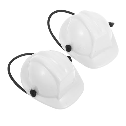 FUTUREORYY 2 Stück Haustier Schutzhelm Schutzhelm Für Haustiere Mini Baupuppenhüte Miniatur Bauhut Miniatur Bauhelm Puppenhelm Haustier Kopfbedeckung Haustier Miniaturhelm Weißer von FUTUREORYY