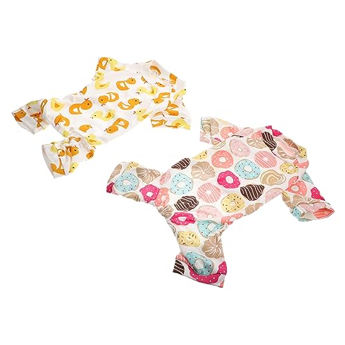 FUTUREORYY 2 Stück Hundepyjama für Kleine und Katzen Atmungsaktive und Bequeme Haustierkleidung für Winter und Herbst Süßes Design mit Donut und Entenmotiv FUTUREORYY 2 Stück Hundepyjama für Kleine und Katzen Atmungsaktive und Bequeme Haustierkleidung für Winter und Herbst Süßes Design mit Donut und Entenmotiv von FUTUREORYY