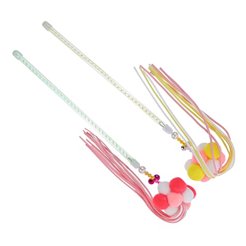 FUTUREORYY 2 Stück Interaktives Katzenspielzeug Bunte Spielangel mit Langlebigem Abs und PVC Kreativer Teaser zauberstab Fördert Katzenaktivität und Beugt Möbelzerstörung für Wohnungskatzen von FUTUREORYY