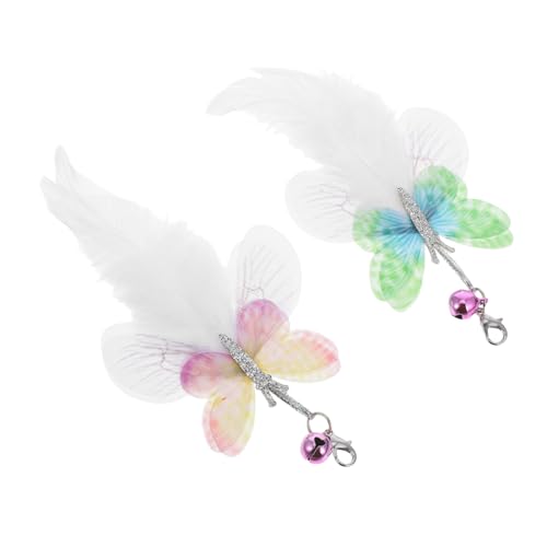 FUTUREORYY 2 Stück Katzenfeder Nachfüllpackung Interaktives Schmetterlingsspielzeug Für Katzen Einfach Zu Ersetzen Geeignet Für Kätzchen Und Erwachsene Sicheres Und Gesundes von FUTUREORYY