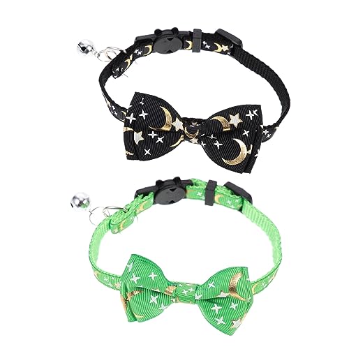 FUTUREORYY 2 Stück Katzenhalsband mit Glocke Dekoratives Halsband für Kätzchen mit Schleife und Sternen für Partys und Besondere Anlässe FUTUREORYY 2 Stück Katzenhalsband mit Glocke Dekoratives Halsband für Kätzchen mit Schleife und Sternen für Partys und Besondere Anlässe von FUTUREORYY