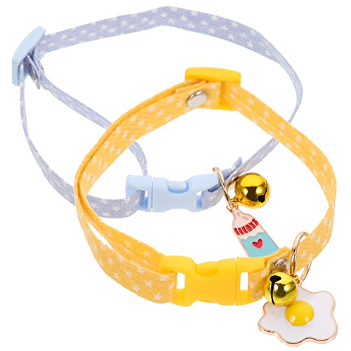 FUTUREORYY 2 Stück Katzenhalsband mit Glöckchen Niedliches Design für Kätzchen und Katzen Verstellbar und Sicher für Fotoshootings Für Katzen FUTUREORYY 2 Stück Katzenhalsband mit Glöckchen Niedliches Design für Kätzchen und Katzen Verstellbar und Sicher für Fotoshootings Für Katzen von FUTUREORYY