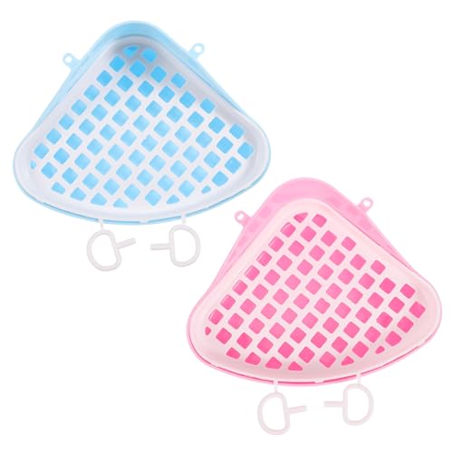 FUTUREORYY 2 Stück Leichtes Abnehmbares Kleintier Toiletten Teilig mit Leck Waschbarer Gitterbasis Geeignet für Kaninchen Meerschweinchen Hamster und Kleine Haustiere zur Einfachen von FUTUREORYY