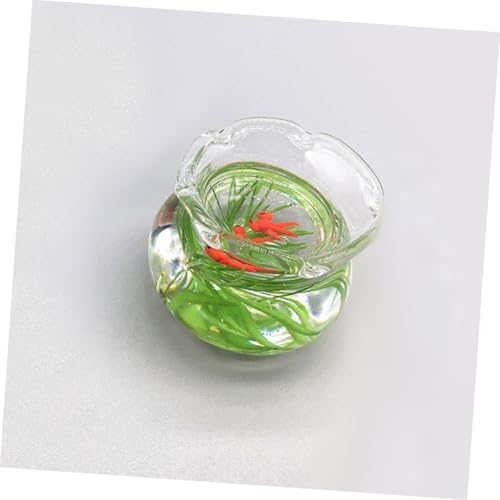 FUTUREORYY 2 Stück Miniatur Fischschalen Transparente Mini Fischbecken für Puppenhaus Dekoration DIY Bastelzubehör Kleine Künstliche Aquarien Vielseitig für Haus und Büro Geeignet von FUTUREORYY