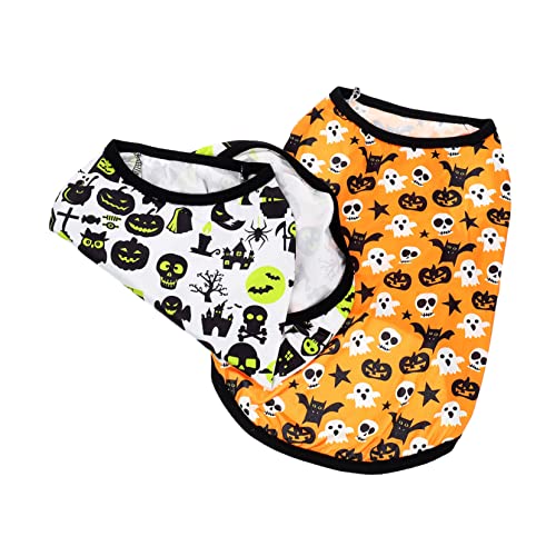 FUTUREORYY 2 Stück Pet Costume Halloween Hundeweste Atmungsaktive Hundekleidung für Partys und Cosplay mit Schwarzem Fledermausdesign und Grünem Kürbis Wiederverwendbar und Langlebig FUTUREORYY 2 Stück Pet Costume Halloween Hundeweste Atmungsaktive Hundekleidung für Partys und Cosplay mit Schwarzem Fledermausdesign und Grünem Kürbis Wiederverwendbar und Langlebig von FUTUREORYY