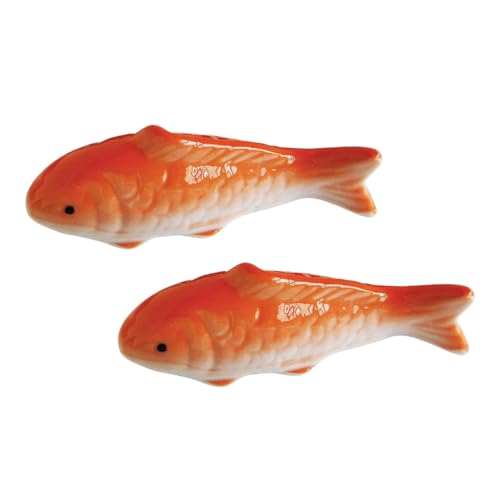 FUTUREORYY 2 Stück Schwimmende Fischstatue Dekorative Keramikfigur für Aquarium Ornament für Fischbecken und Tischdekoration Langlebig und Farbecht von FUTUREORYY