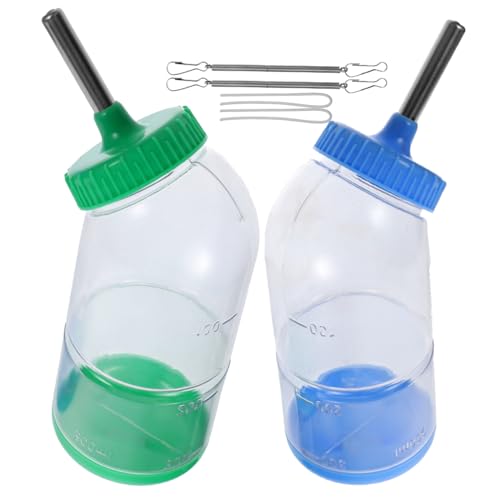 FUTUREORYY 2 Stück Teiliges Haustier Auslaufsicher Geruchsfrei Langlebig Transparenter Wasserspender für Kaninchen Meerschweinchen und Kleine Haustiere Praktische Zuführung Zufällige Farbe von FUTUREORYY
