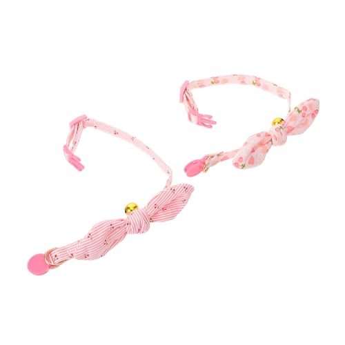 FUTUREORYY 2 Stück Teiliges Verstellbares Hundehalsband mit Glocke Dekorative Halskette aus Langlebigem für Welpen Mädchen Modisches Haustieraccessoire für Hochzeiten und Jubiläen von FUTUREORYY