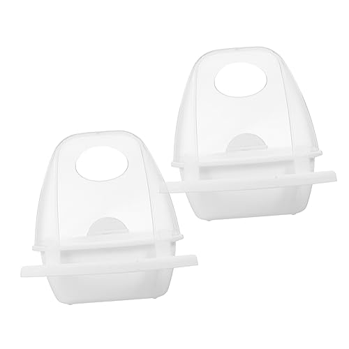 FUTUREORYY 2 Stück Transparente Vogel Futterbox Praktische Futterstation für wasserdichte Futterspender für Papageien und Kanarienvögel zu Reinigen und Platzsparend für Vogelkäfige und von FUTUREORYY