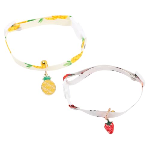 FUTUREORYY 2 Stück Verstellbares Katzen und Hundehalsband mit Glocke im Fruchtigen Design Ananas Atmungsaktiv und Komfortabel für Haustiere für Partys und Tägliches FUTUREORYY 2 Stück Verstellbares Katzen und Hundehalsband mit Glocke im Fruchtigen Design Ananas Atmungsaktiv und Komfortabel für Haustiere für Partys und Tägliches von FUTUREORYY